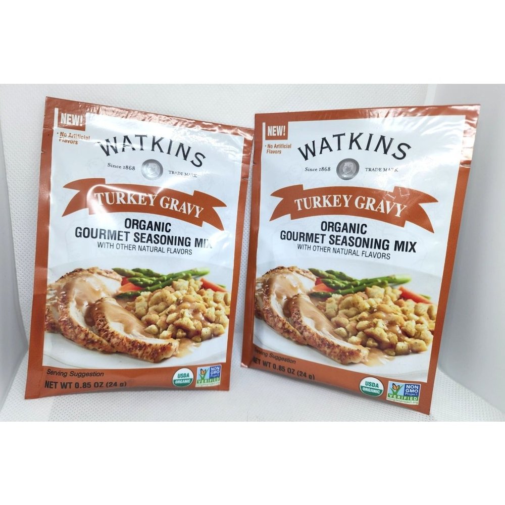 New Watkins Organic Seasoning Mix Non GMO Organic Turkey Gravy .85oz